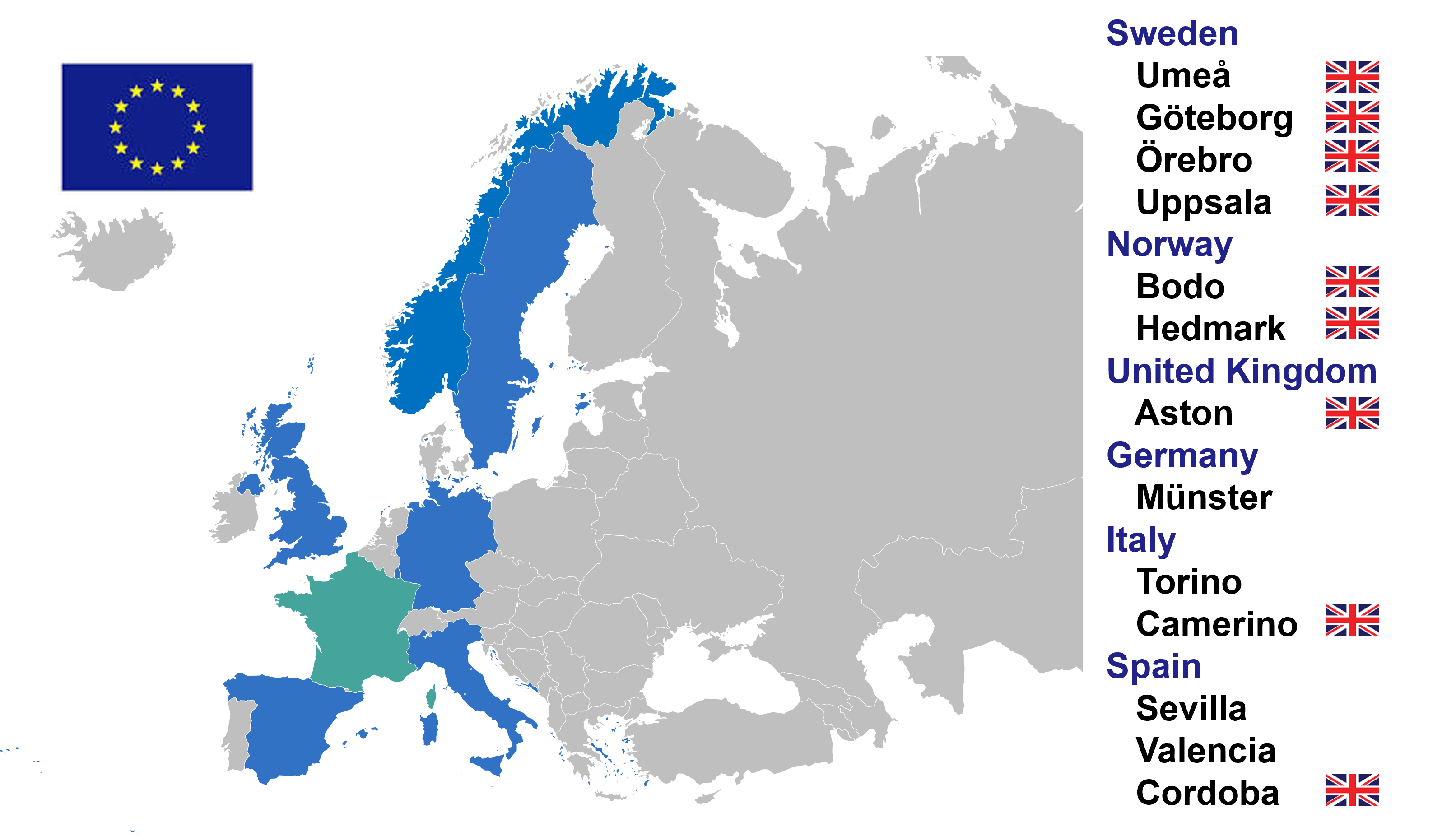 Erasmus - Map of Europe