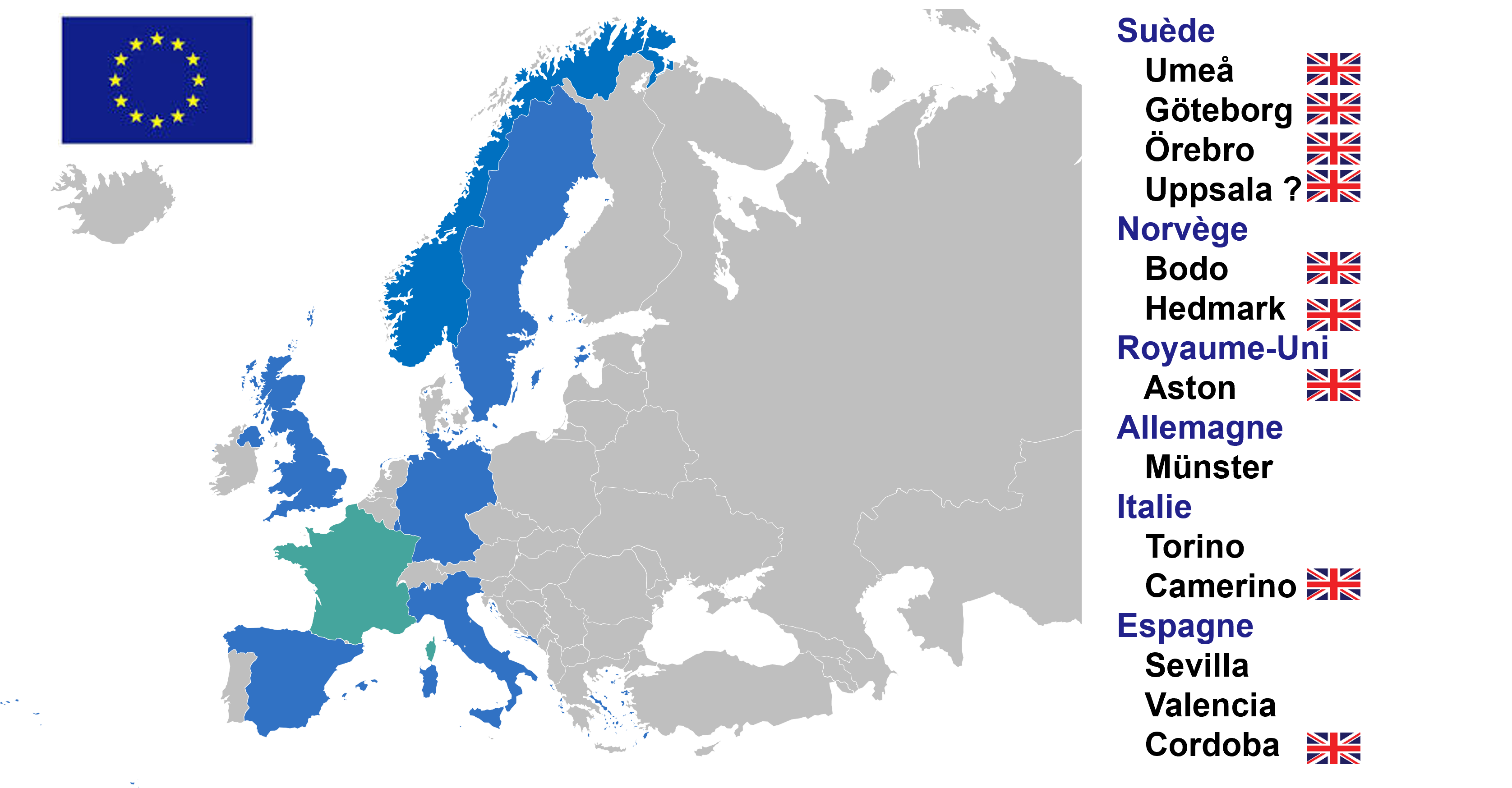 Erasmus - carte Europe